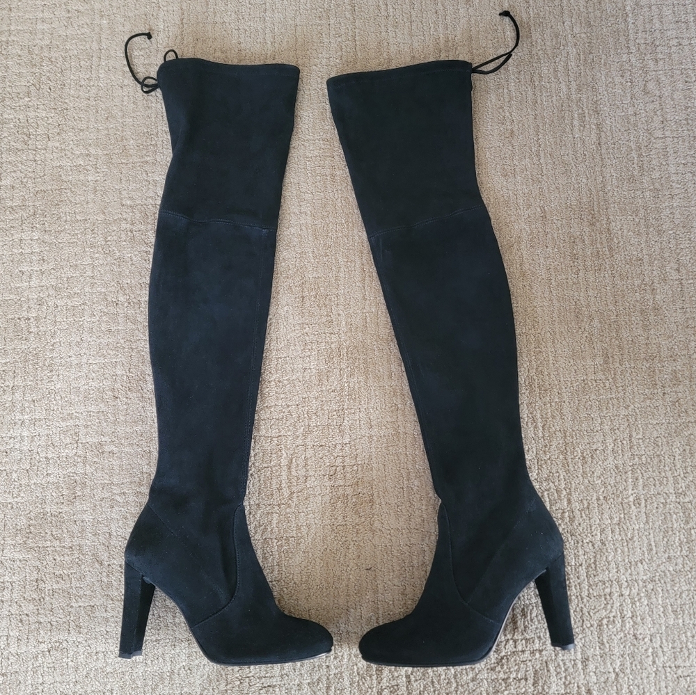 New Stuart Weitzman Highland Over The Knee Boots in Black, Size 8.5
